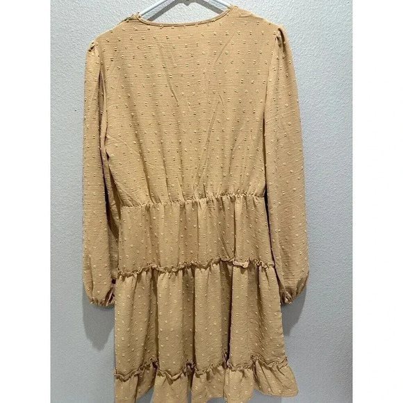 New Womens Dress Small Boho Tan Dress Mini Western Cowgirl Lightweight - Picture 6 of 9